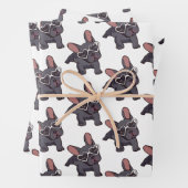 Umhüllungspapiere für französische Bulldoten. Geschenkpapier Set (Beispiel)