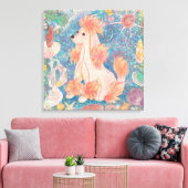"Umi Poodle" Pink Poodle & Seashell Dream Canvas A Leinwanddruck (Insitu (Wohnzimmer))