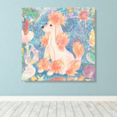 "Umi Poodle" Pink Poodle & Seashell Dream Canvas A Leinwanddruck (Insitu (Holzboden))