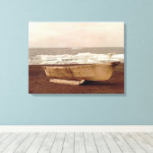 Umiak, Walrus Skin Whalers Boat Pt. Barrow Alaska Leinwanddruck (Insitu (Holzboden))