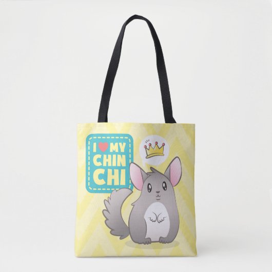 Umkehrbare Tasche I Love my Chinchi (Vorderseite)