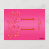 Umkehrbare Tischnummer Rosa und Orange (Rückseite)