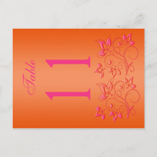 Umkehrbare Tischnummer Rosa und Orange