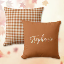 Umkehrbarer Herbst Verbranntes Orange Gingham Karo