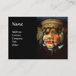 Umkehrbarer Kopf mit Obstkorb Visitenkarte