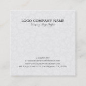 Umkehrbarer weißer und schwarzer Vintager BlumenDa Quadratische Visitenkarte (Rückseite)