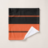 Umkehrbares Orange und schwarzes Halloween Badhandtuch Set (Waschlappen)