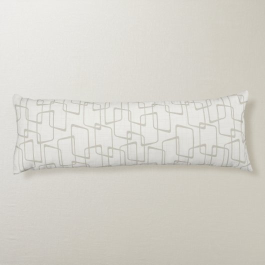 UmkehrBeige Retro Lino Geometrisches Muster Seitenschläferkissen (Rückseite)