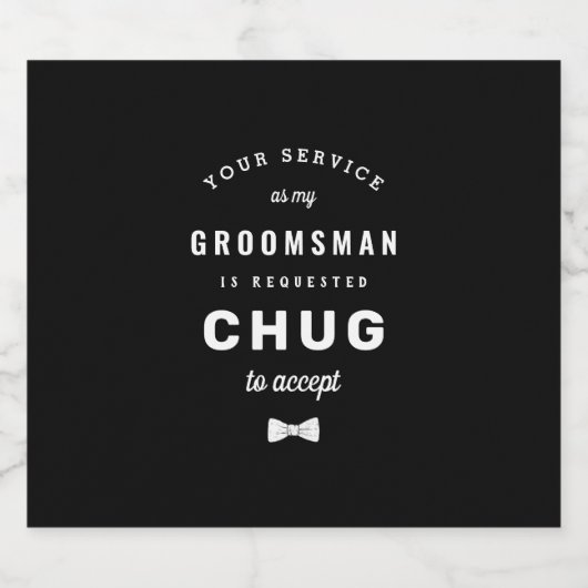 Umkehren zum Trauzeuge-Vorschlag Bierflaschenetikett (Einzelnes Label)