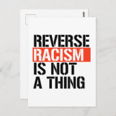 Umkehrender Rassismus ist keine Sache Postkarte (Vorne/Hinten)