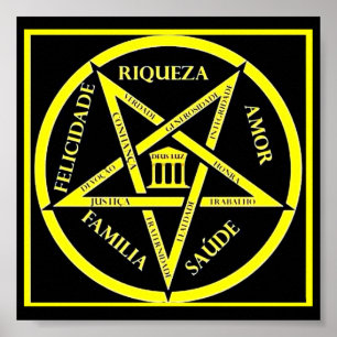 Umkehrt Pentagrama Papier Spezielles Plakat