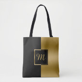 Umkehrtes geometrisches Schwarz-Gold-Design Tasche (Vorderseite)