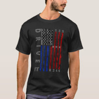 Umkippen American Flag Muscle Car Six Speed Geed