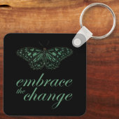 Umklammerung der Veränderung - Grüne Schmetterling Schlüsselanhänger (Rückseite)