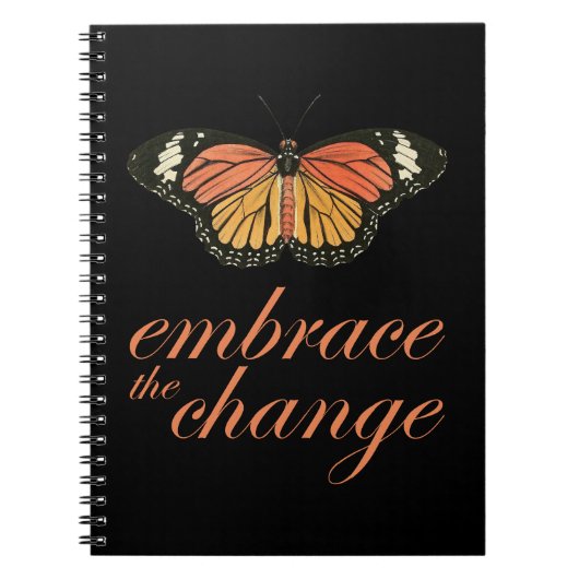 Umklammerung der Veränderung - Orange Butterfly Notizblock (Vorderseite)
