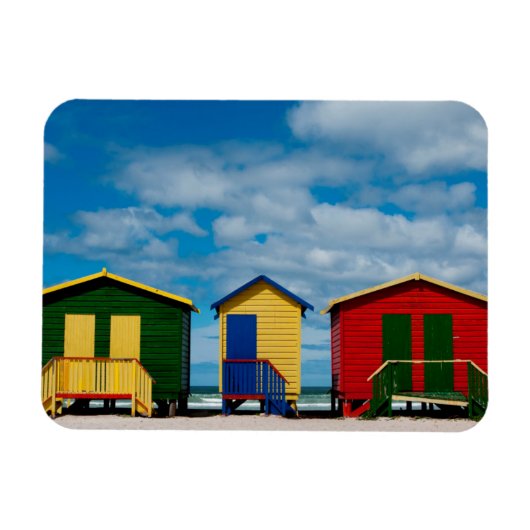 Umkleidekabinen. Muizenberg Beach, Kapstadt Magnet (Horizontal)