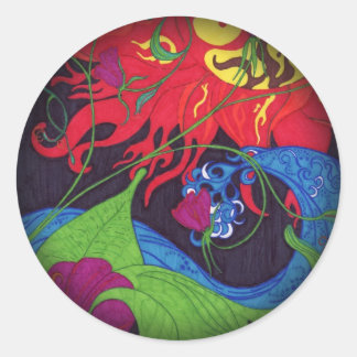 Umklingeln in schwarze runde Sticker