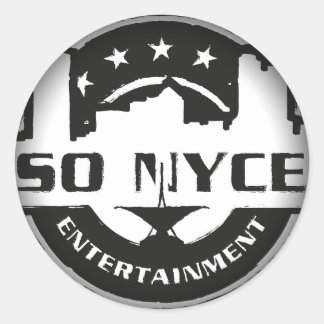 Umklingeln in schwarze runde Sticker