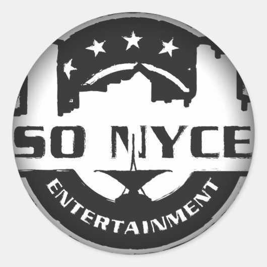 Umklingeln in schwarze runde Sticker (Vorderseite)