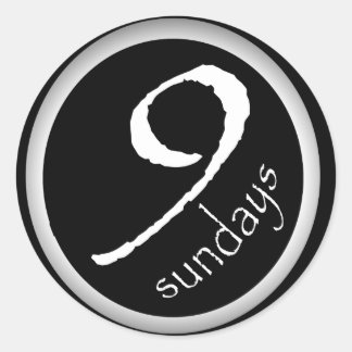 Umklingeln in schwarze runde Sticker