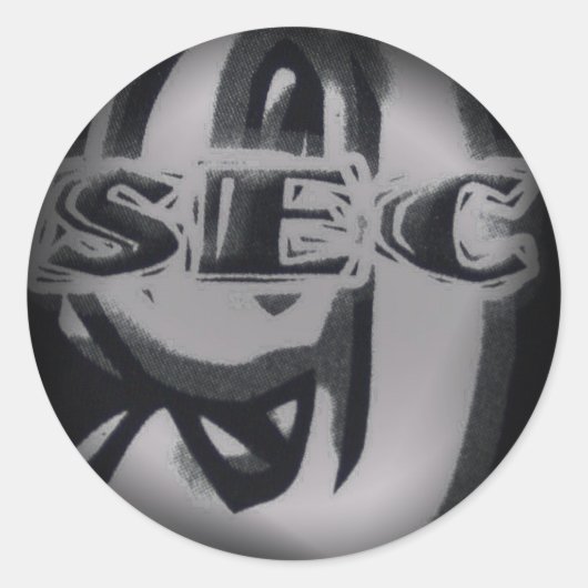 Umklingeln in schwarze runde Sticker (Vorderseite)