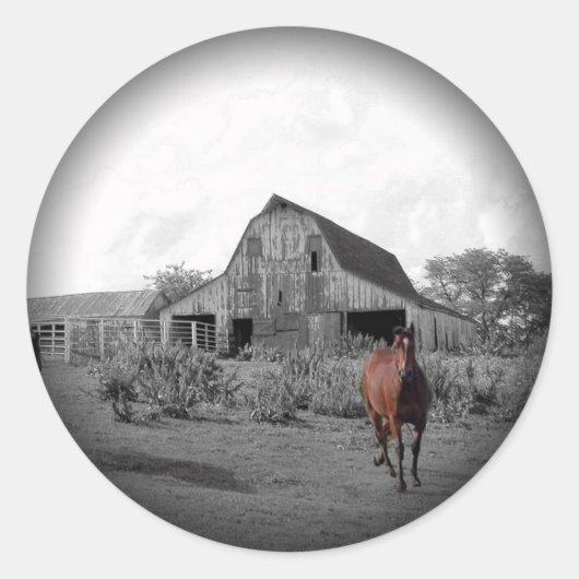 Umklingeln in schwarze runde Sticker (Vorderseite)