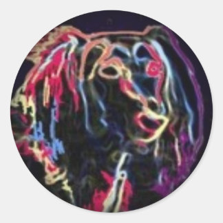 Umklingeln in schwarze runde Sticker