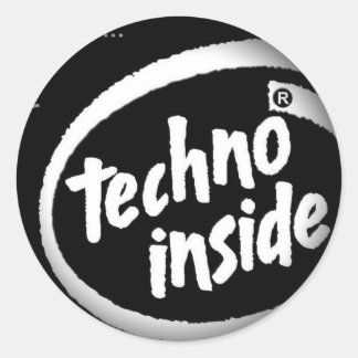 Umklingeln in schwarze runde Sticker