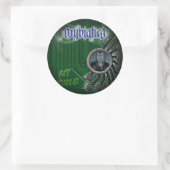 Umklingeln in schwarze runde Sticker (Tasche)