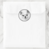 Umklingeln in schwarze runde Sticker (Tasche)