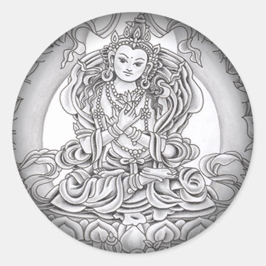 Umklingeln in schwarze runde Sticker (Vorderseite)