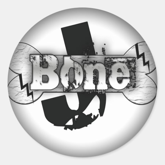 Umklingeln in schwarze runde Sticker (Vorderseite)