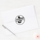 Umklingeln in schwarze runde Sticker (Umschlag)