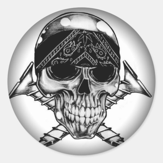 Umklingeln in schwarze runde Sticker (Vorderseite)