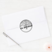 Umklingeln in schwarze runde Sticker (Umschlag)