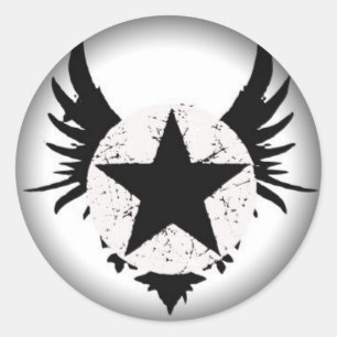 Umklingeln in schwarze runde Sticker