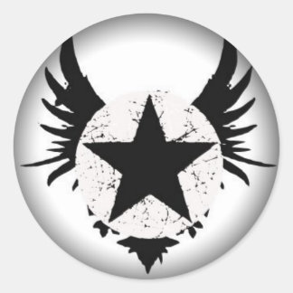 Umklingeln in schwarze runde Sticker