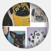 Umklingeln in schwarze runde Sticker (Vorderseite)