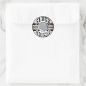 Umklingeln in schwarze runde Sticker (Tasche)