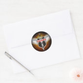 Umklingeln in schwarze runde Sticker (Umschlag)