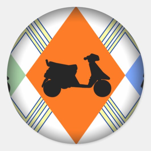 Umklingeln in schwarze runde Sticker (Vorderseite)