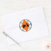 Umklingeln in schwarze runde Sticker (Umschlag)