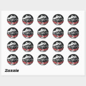 Umklingeln in schwarze runde Sticker (Blatt)