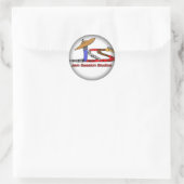 Umklingeln in schwarze runde Sticker (Tasche)