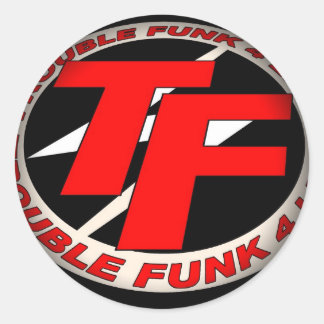 Umklingeln in schwarze runde Sticker