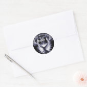 Umklingeln in schwarze runde Sticker (Umschlag)