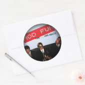 Umklingeln in schwarze runde Sticker (Umschlag)