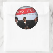 Umklingeln in schwarze runde Sticker (Tasche)