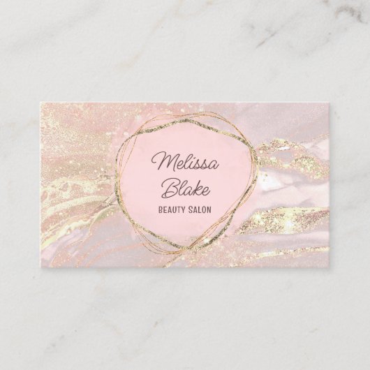 Umkreis Wasserfarbe auf rosa Marmor Visitenkarte (Vorderseite)