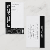 Umkreisen Sie B u. W 2" ES Techniker" Visitenkarte (Vorne/Hinten)
